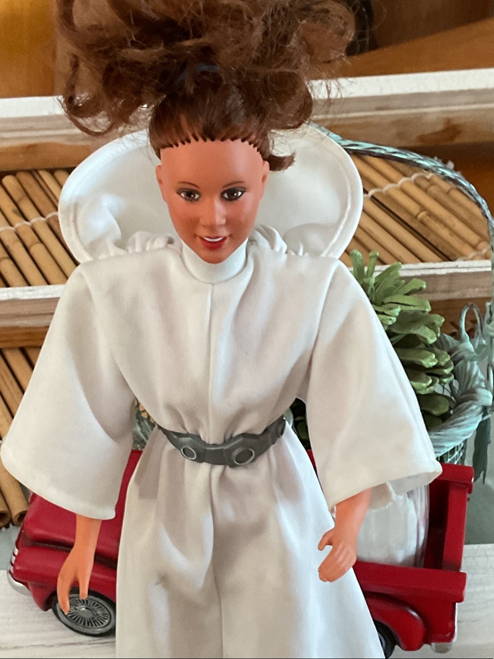Vintage Princess LeiaStar Wars Doll in White Robe with Gray Belt